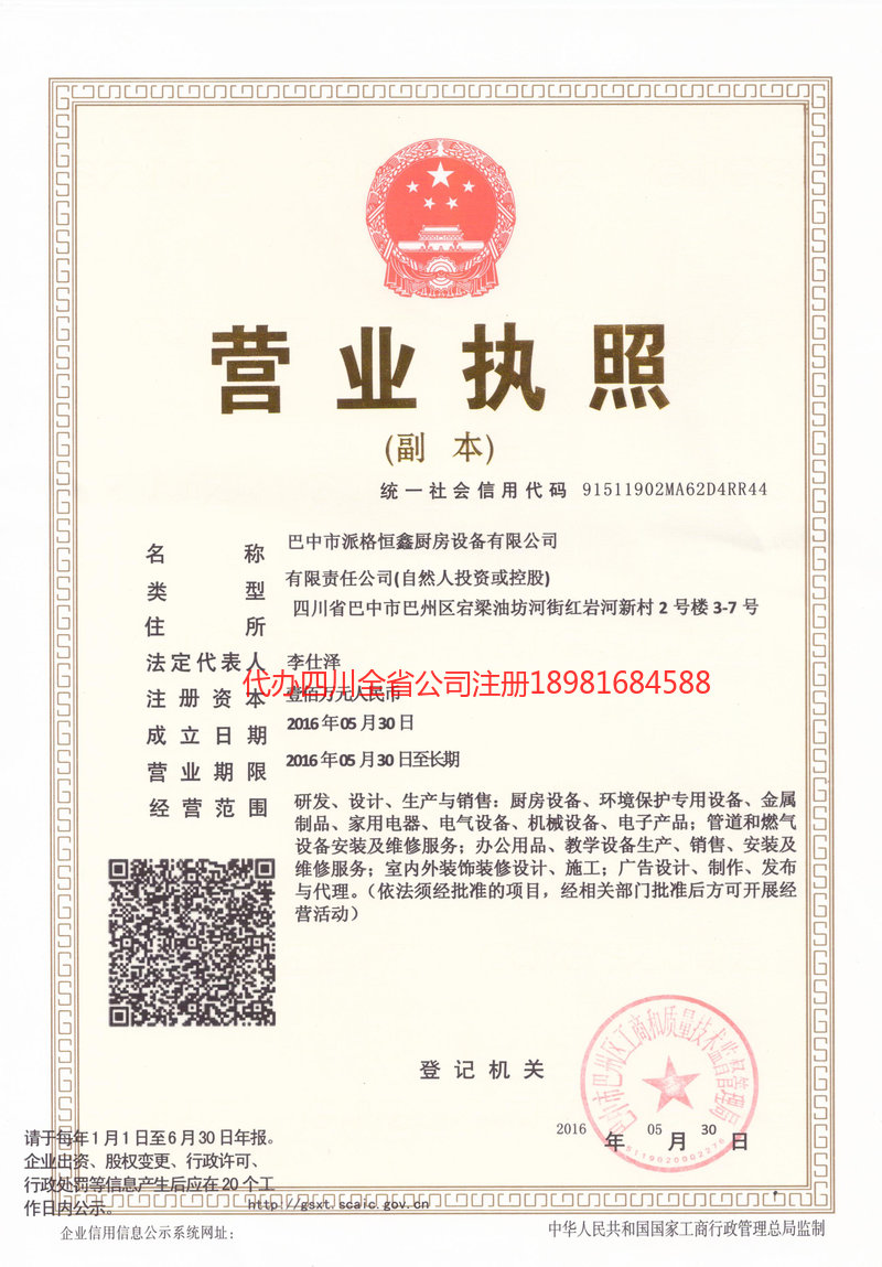 绵阳绵阳派格恒鑫厨房设备有限公司